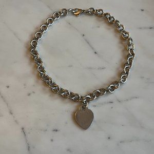 Classic Tiffany & Co. Sterling Heart Tag Choker w/ Lobster Clasp 16" (Retired)